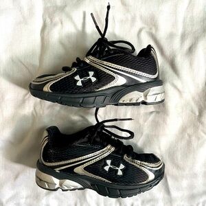 Under Armour Kids Black and Silver Sneakers